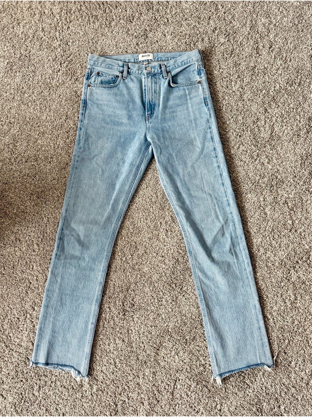 AGOLDE Cherie High Rise Straight Leg Jeans Light Wash Size 28